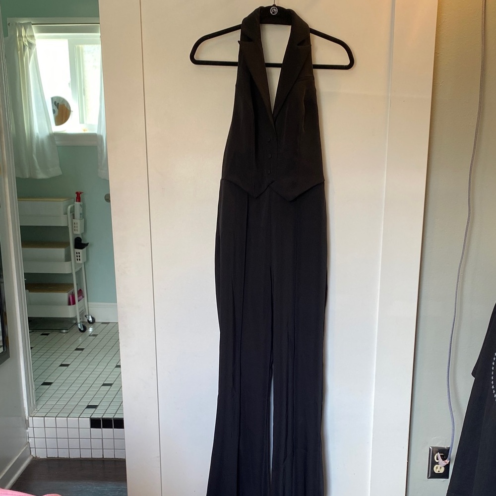 Lovers + Friends Black Halter Jumpsuit